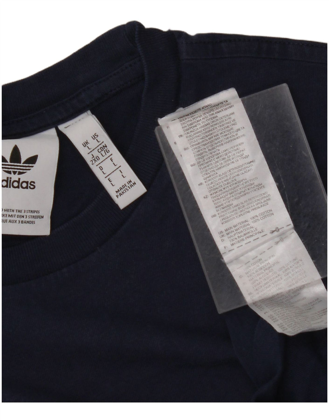 ADIDAS T-shirt graphique pour hommes, grand, en coton bleu marine