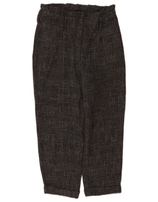 Topshop Pantalon court pour femme UK 10 Small W28 L22 Gris à carreaux Polyester