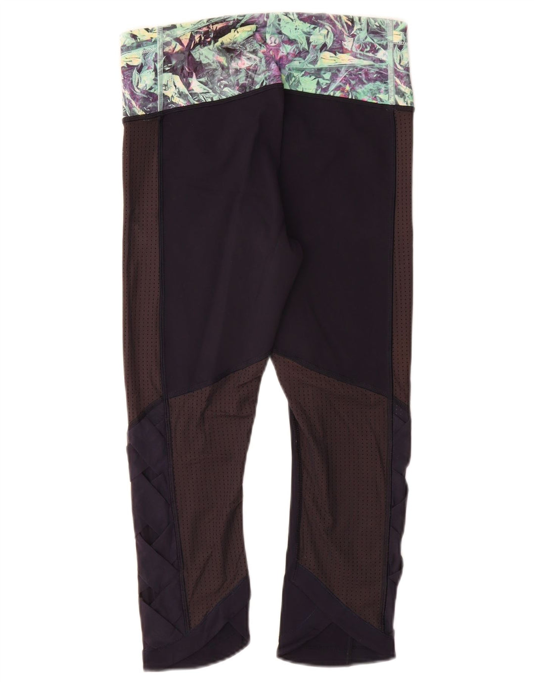 Lululemon Leggings Capri pour femme US 6 Medium Bleu marine Colorblock Nylon