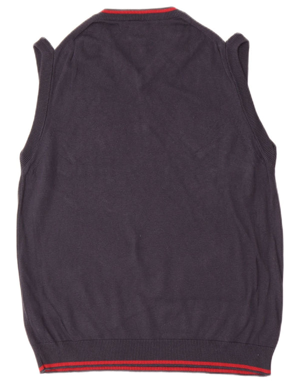 Nike Mens Vest Tank Top UK 39/40 Medium Navy Blue Colourblock Cotton
