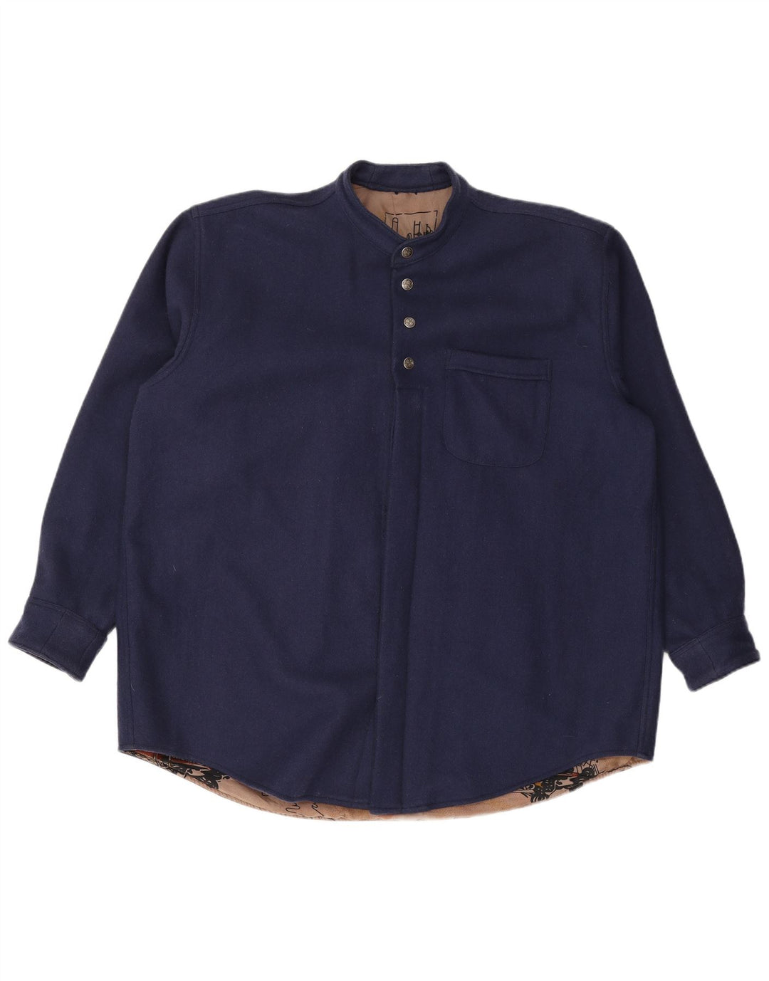 VINTAGE Chemise pull en flanelle pour homme 2XL Bleu marine