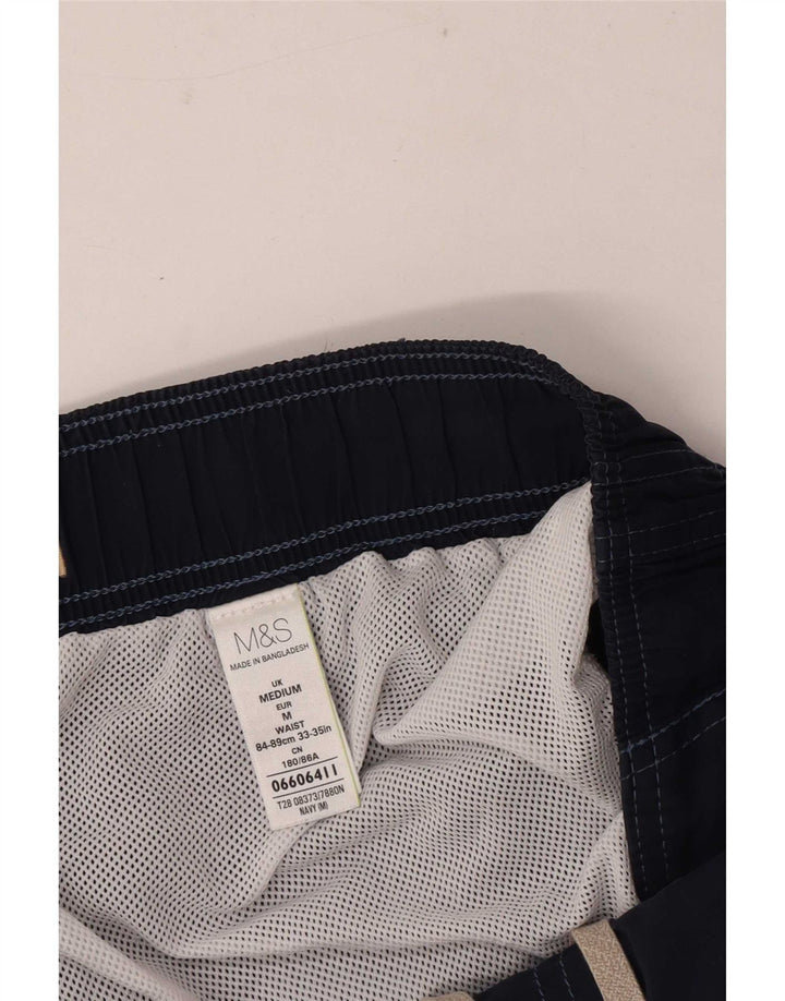 Marks & Spencer Short de Bain Cargo Homme Bleu Marine Moyen Coton