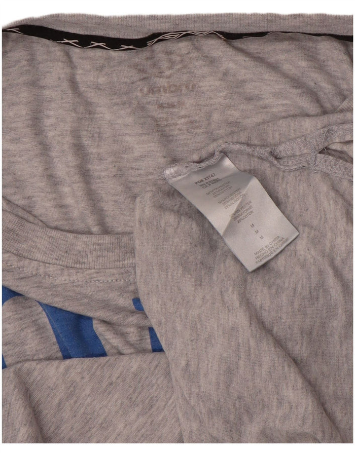 UMBRO Femmes Crop Graphic T-Shirt Top UK 14 Gris Moyen Moucheté Polyester