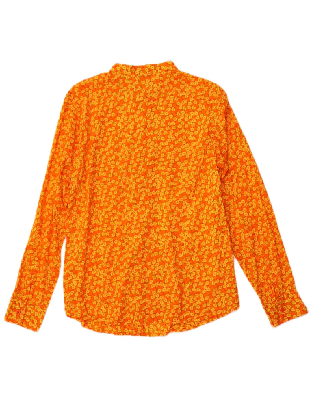 BENETTON Chemisier Femme UK 12 Medium Orange Floral