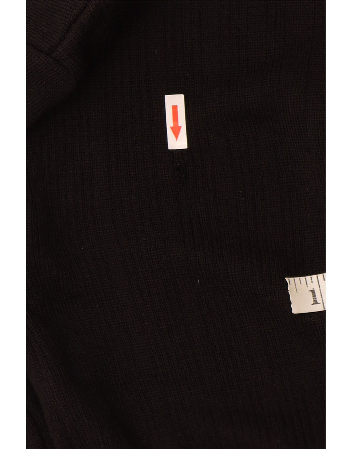 vintage Mens Cardigan Sweater Petite laine noire