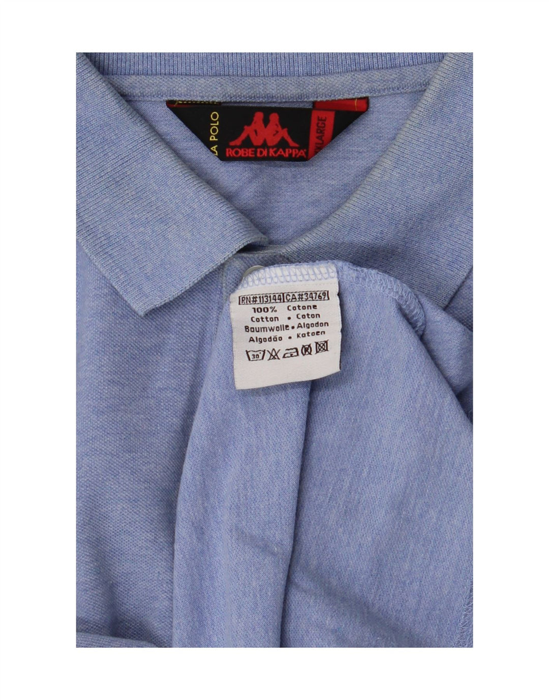 KAPPA Polo à manches longues pour homme en coton bleu moyen