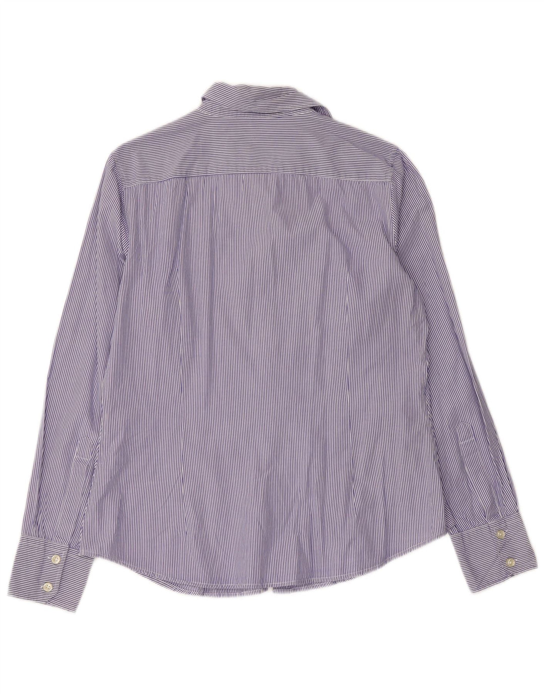 BENETTON Chemise femme UK 16 Grand coton à fines rayures bleues