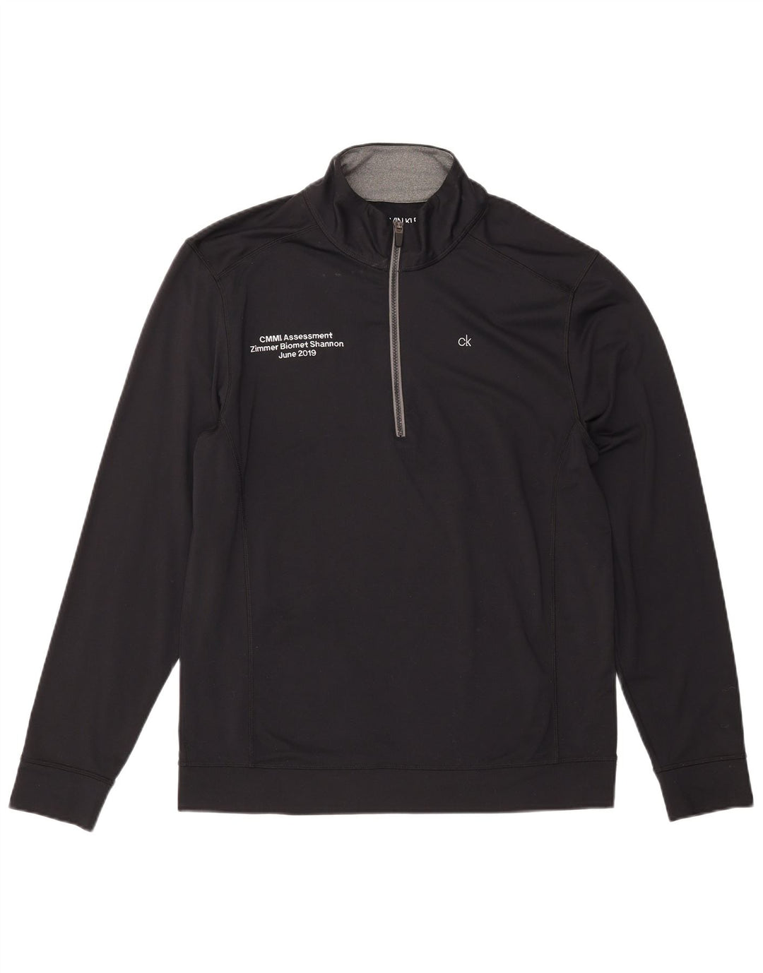 CALVIN KLEIN Haut de survêtement pour homme avec col zippé et graphique de golf, grand noir