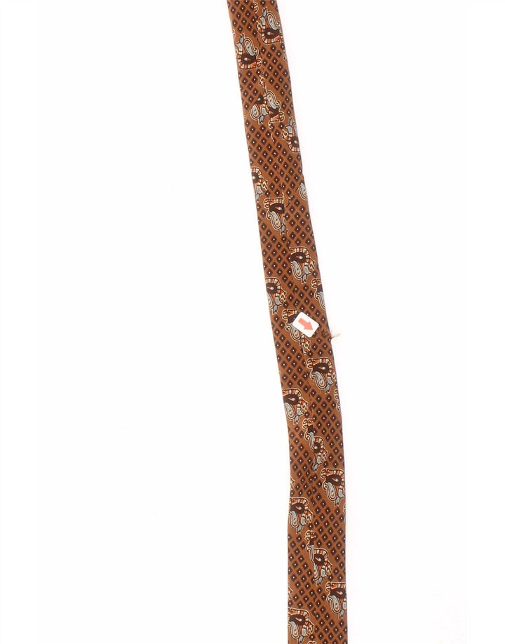 Yves Saint Laurent Cravate Homme Taille Unique Marron Géométrique Soie Classique