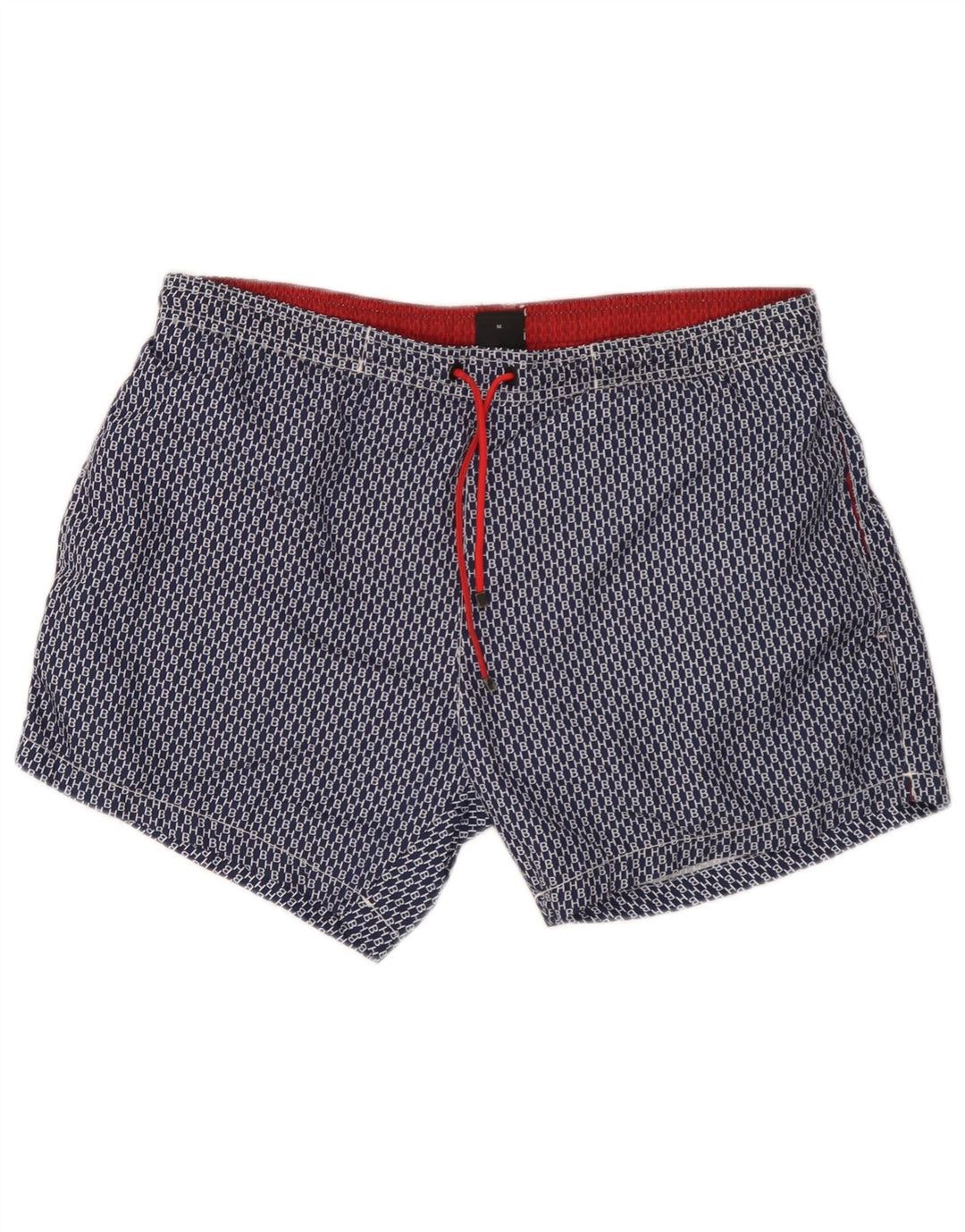 Hugo Boss Short de bain graphique bleu marine moyen en polyester géométrique