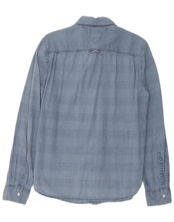 Tommy Hilfiger Chemise Regular Fit Homme Petit Bleu Géométrique Coton