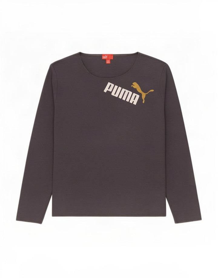 Puma Haut graphique à manches longues pour femme UK 16 Large Gris