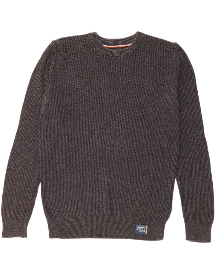 Superdry Pull Ras du Cou Pull Homme Gris Moyen Coton