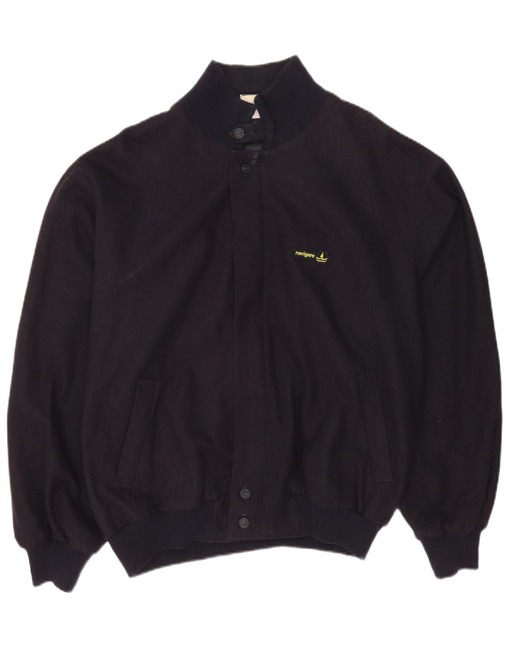 Navigare Veste Bomber Homme UK 40 Grande Laine Bleu Marine