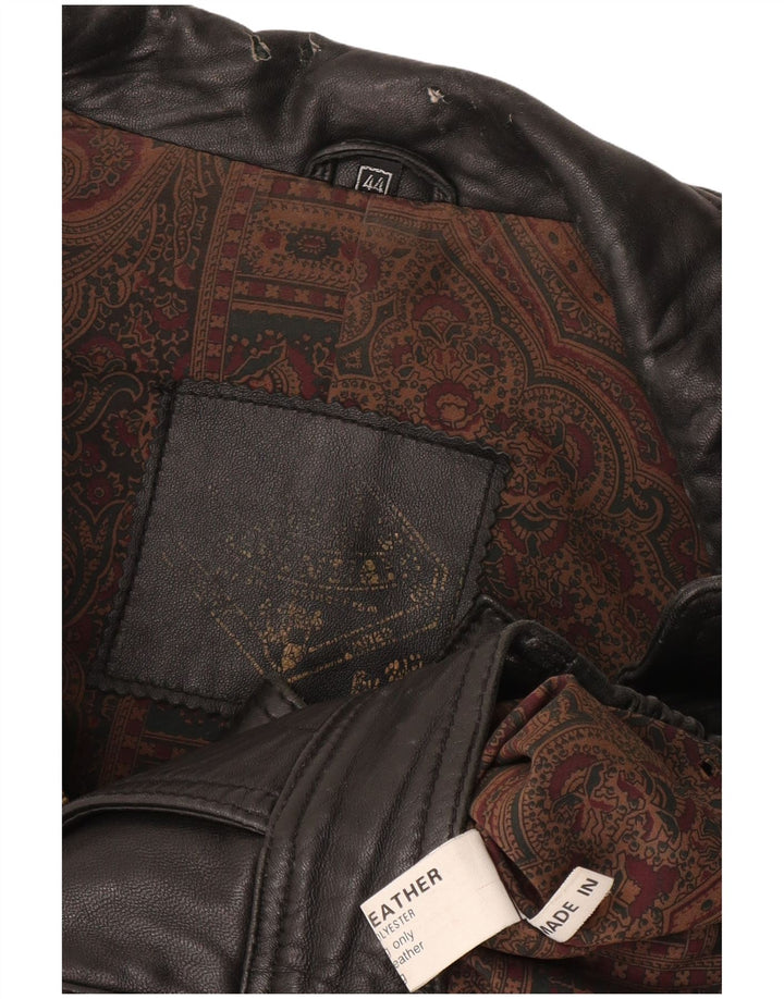 Veste en cuir homme vintage UK 44 2XL Cuir noir