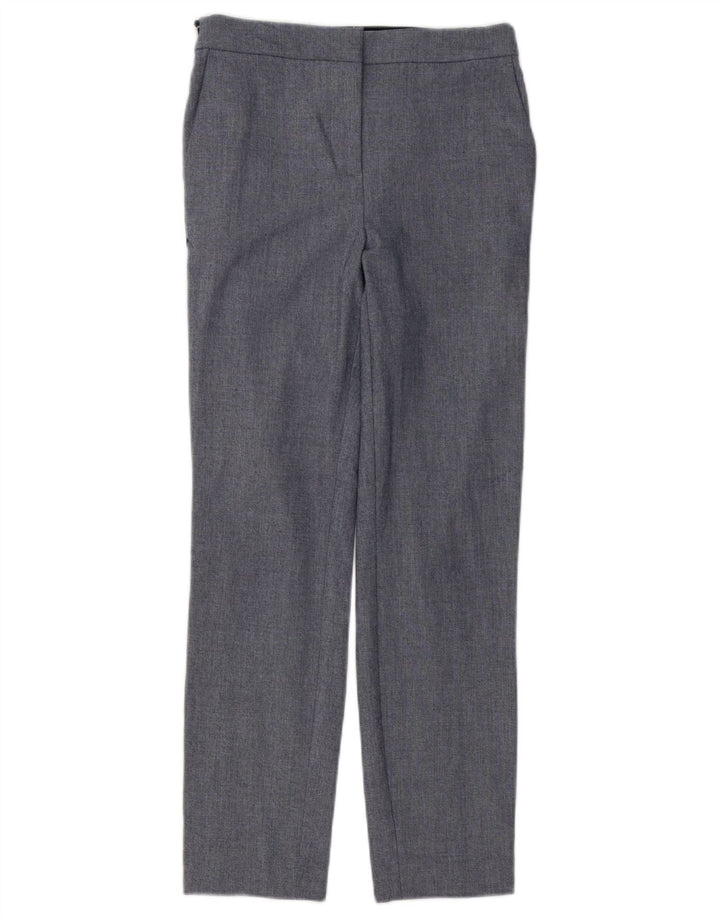 Zara Pantalon Chino Slim Femme Petit W26 L27 Gris Rayé Polyester