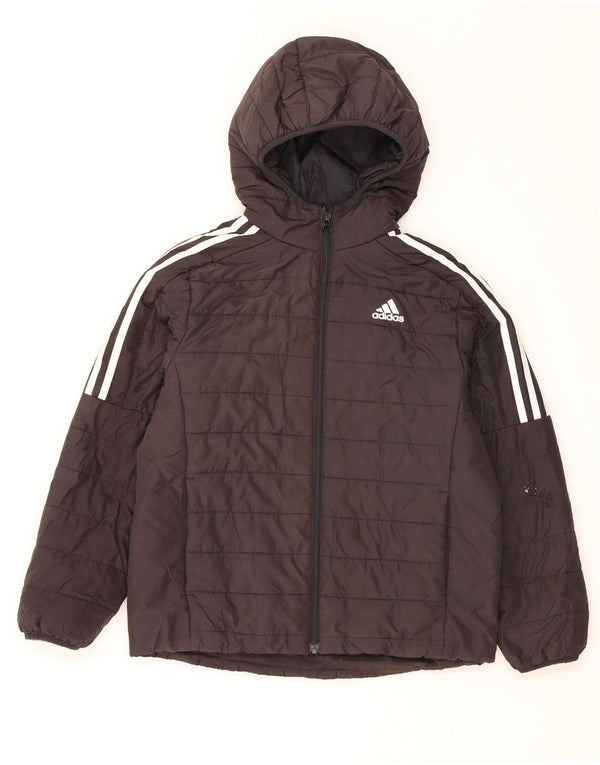 Veste matelassée à capuche Adidas Garçon 10-11 ans Noir Moyen Polyester