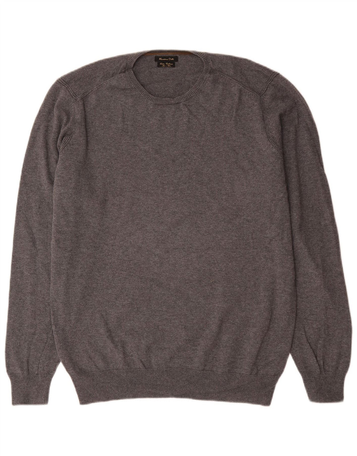 Massimo Dutti Pull à col rond pour homme XL Gris Coton
