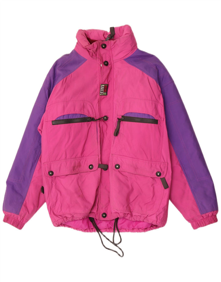 Colle Veste de ski à capuche pour homme IT 48 Nylon color block rose moyen