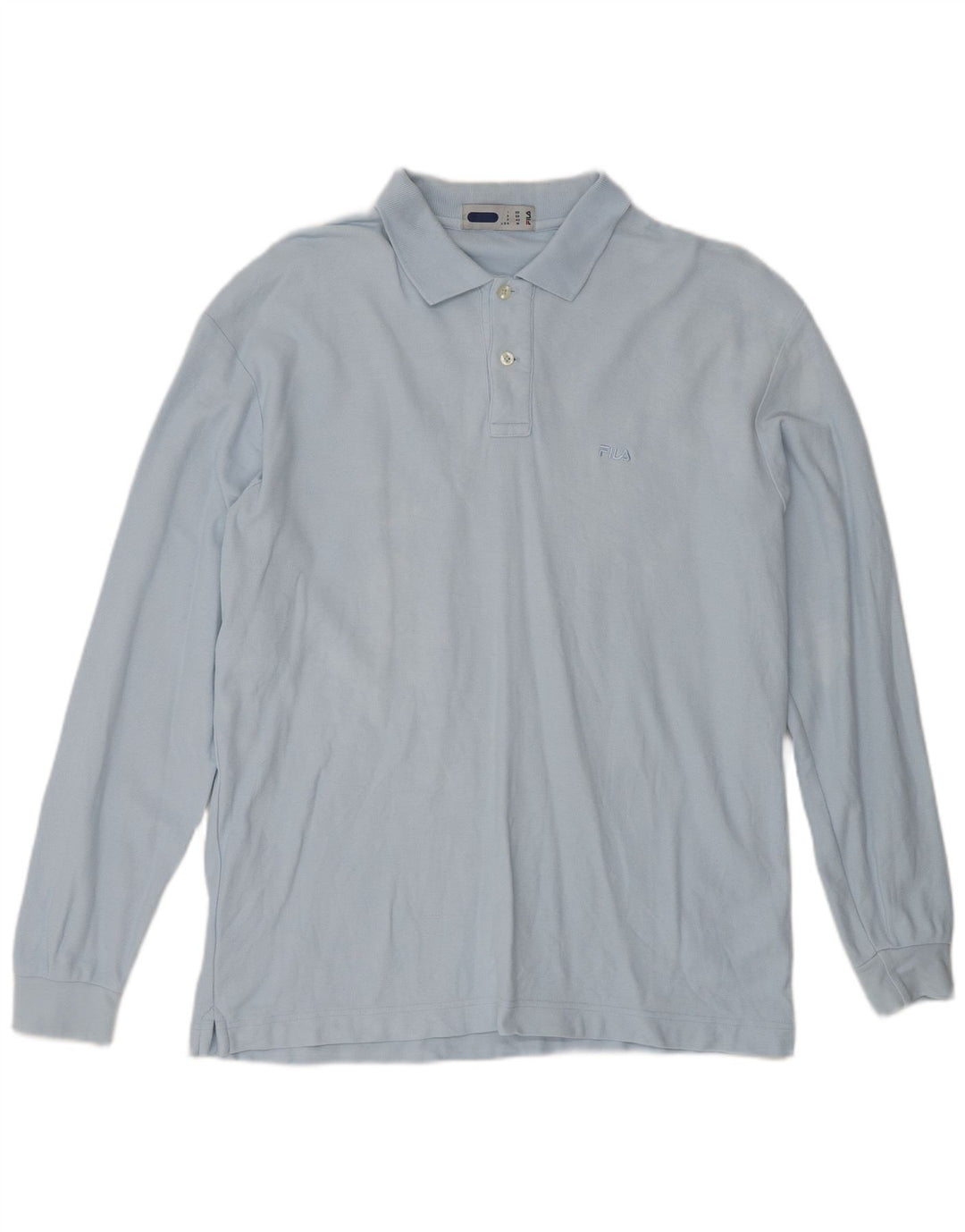 FILA Polo ample à manches longues pour homme IT 50 Bleu moyen Coton