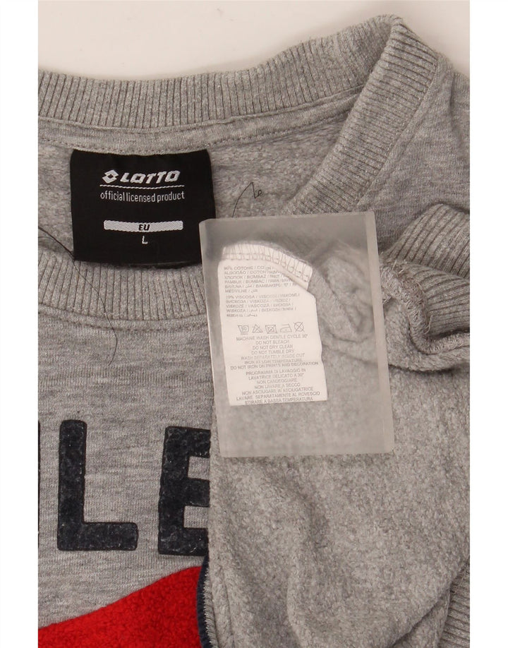 LOTTO Sweat-Shirt Graphique Homme Grand Gris Rayé Coton