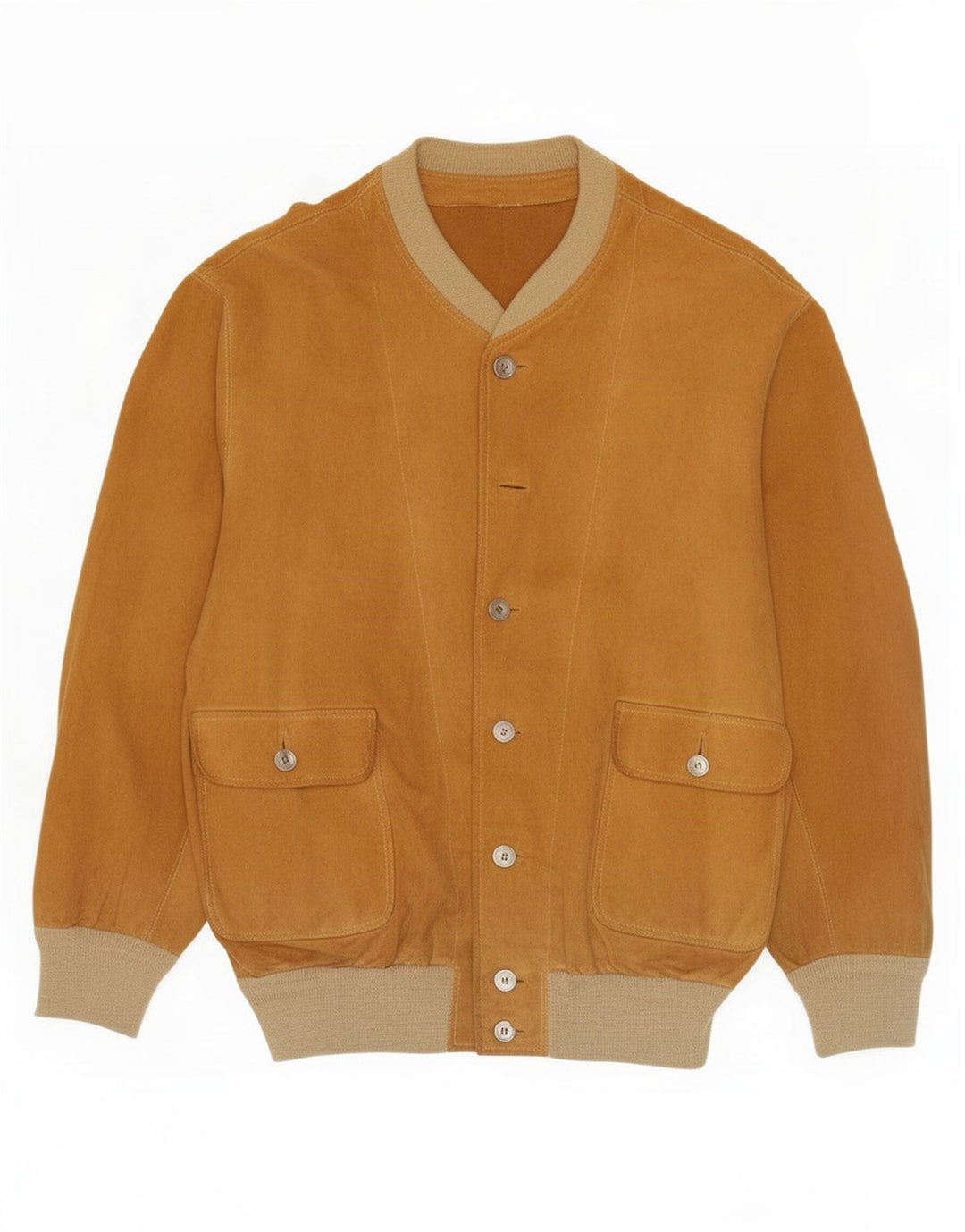 vintage Mens Suede Bomber Jacket UK 38 Brun Moyen