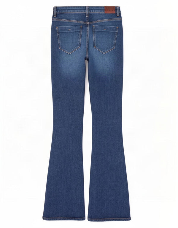 Zara Jean évasé pour femme EU 40 Medium W30 L32 Bleu Coton