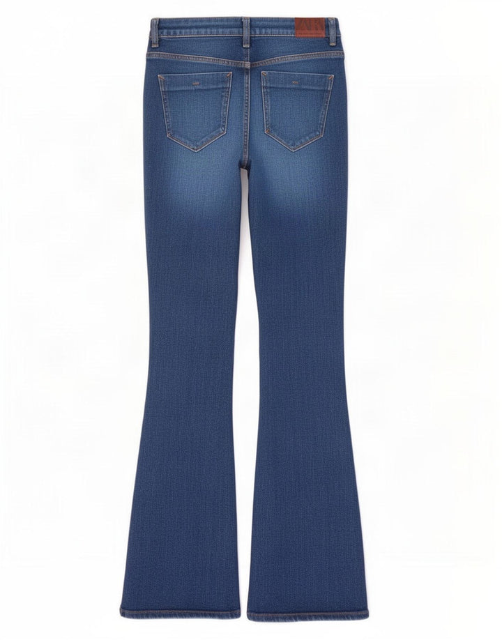 Zara Jean évasé pour femme EU 40 Medium W30 L32 Bleu Coton