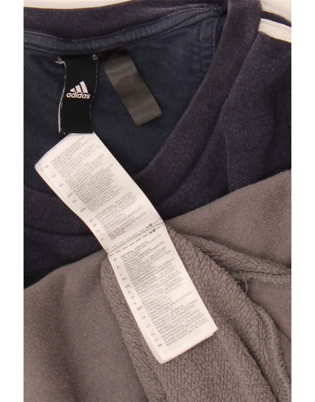 Adidas Sweatshirt Jumper XL Gris Colorblock Coton