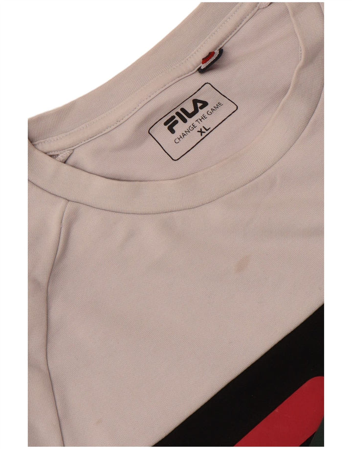 Fila Sweat-shirt graphique pour homme XL Vert Colourblock