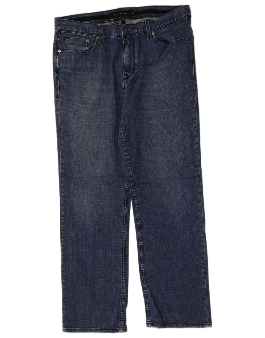 CALVIN KLEIN Jean droit homme W34 L30 bleu coton