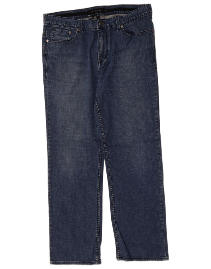 CALVIN KLEIN Jean droit homme W34 L30 bleu coton