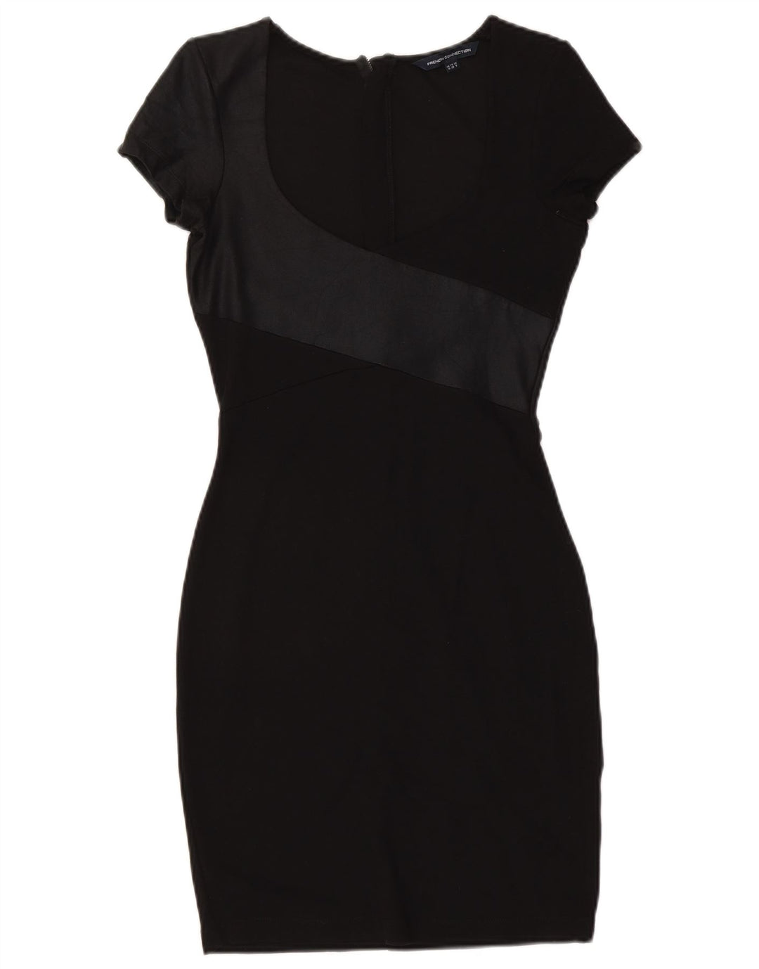 French Connection Robe moulante pour femme UK 10 Small Noir Viscose