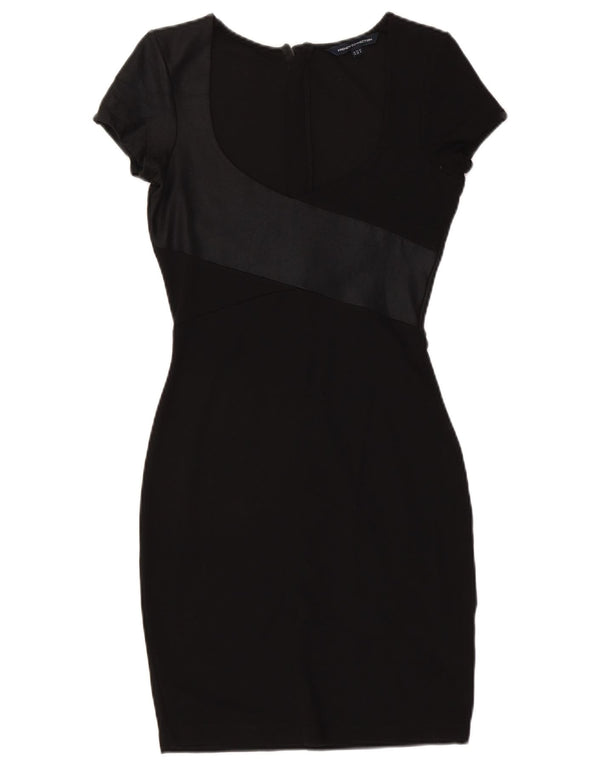 French Connection Robe moulante pour femme UK 10 Small Noir Viscose