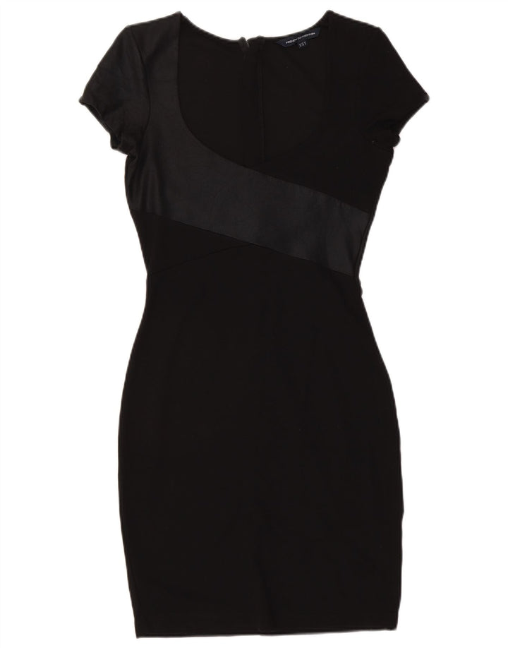 French Connection Robe moulante pour femme UK 10 Small Noir Viscose