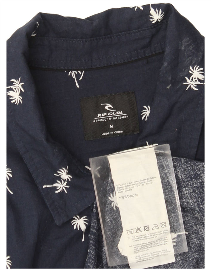 Rip Curl Chemise à manches courtes pour hommes à motif abstrait bleu marine moyen hawaïen