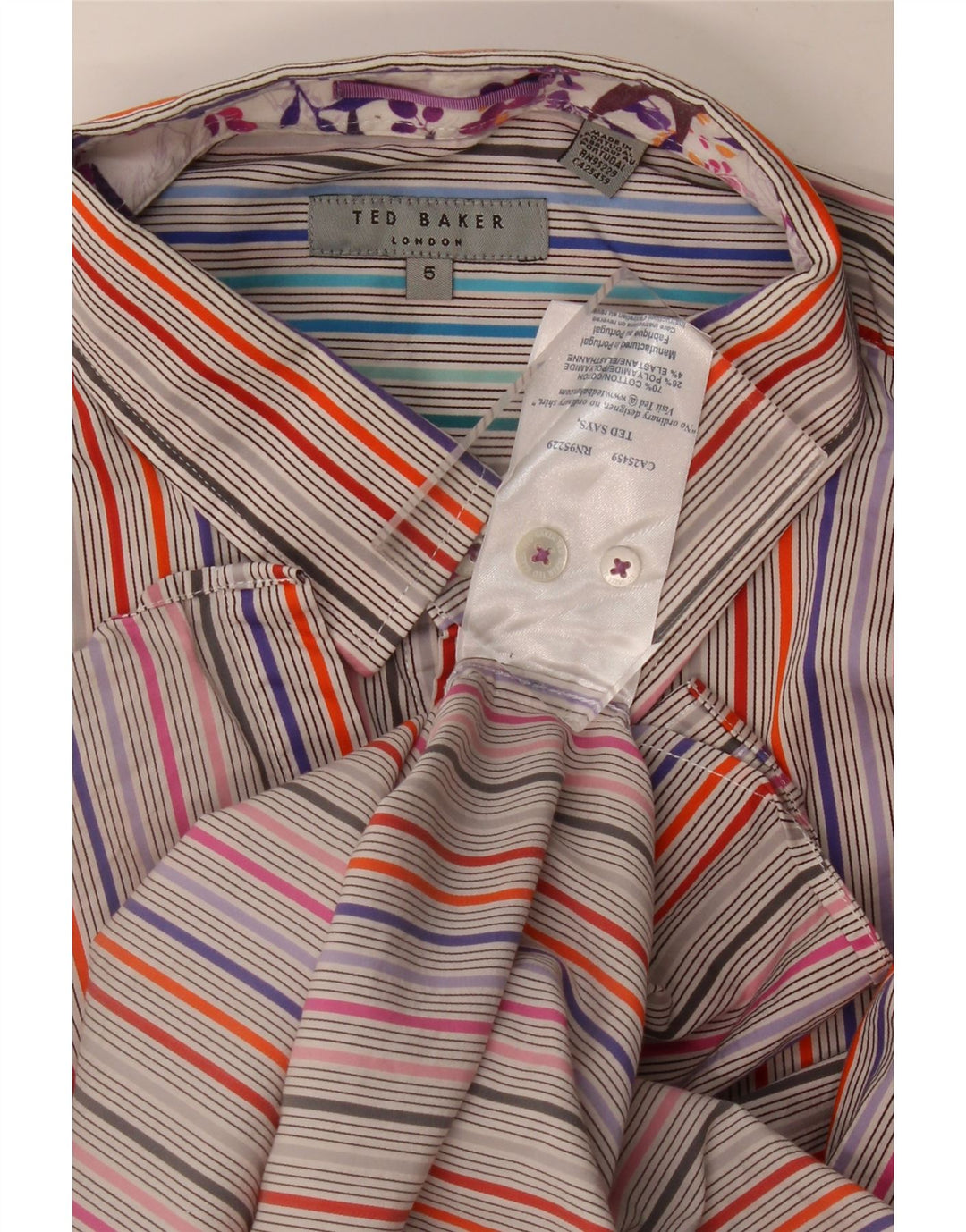 Ted Baker Chemise Homme Taille 5 XL Coton Rayé Multicolore