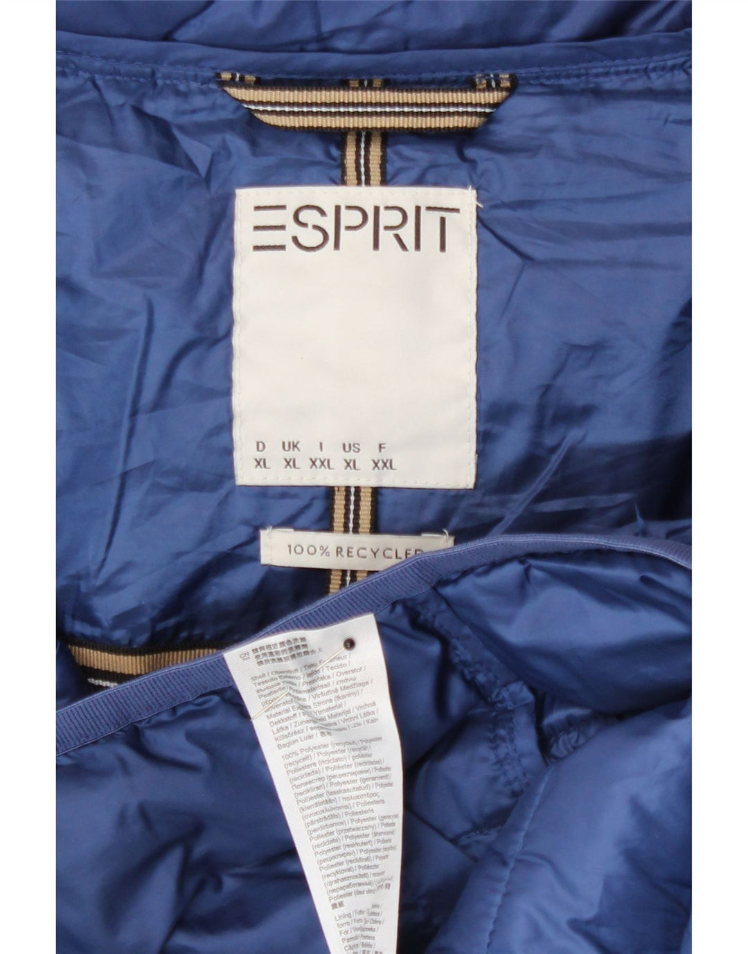 Esprit Veste matelassée à capuche pour femme UK 18 XL Bleu Polyester