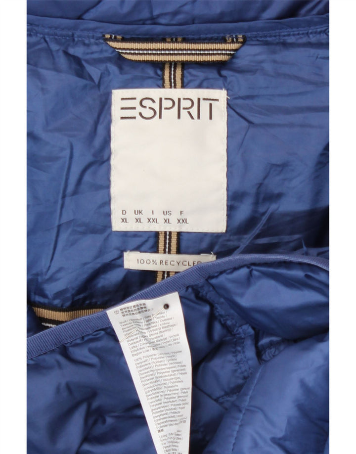 Esprit Veste matelassée à capuche pour femme UK 18 XL Bleu Polyester