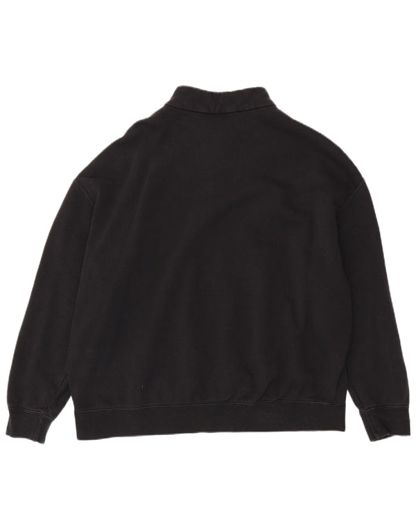 Nike Sweat-shirt surdimensionné à col zippé pour femme UK 10 Petit coton noir