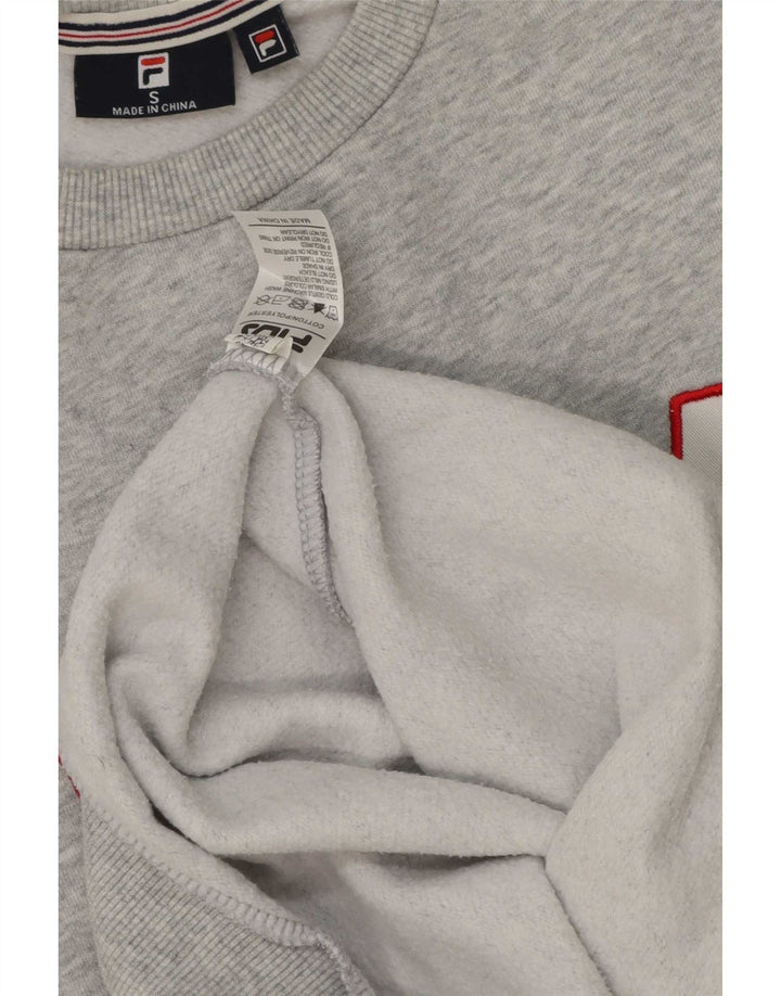 Fila Sweat-shirt graphique pour homme, petit, gris, coton