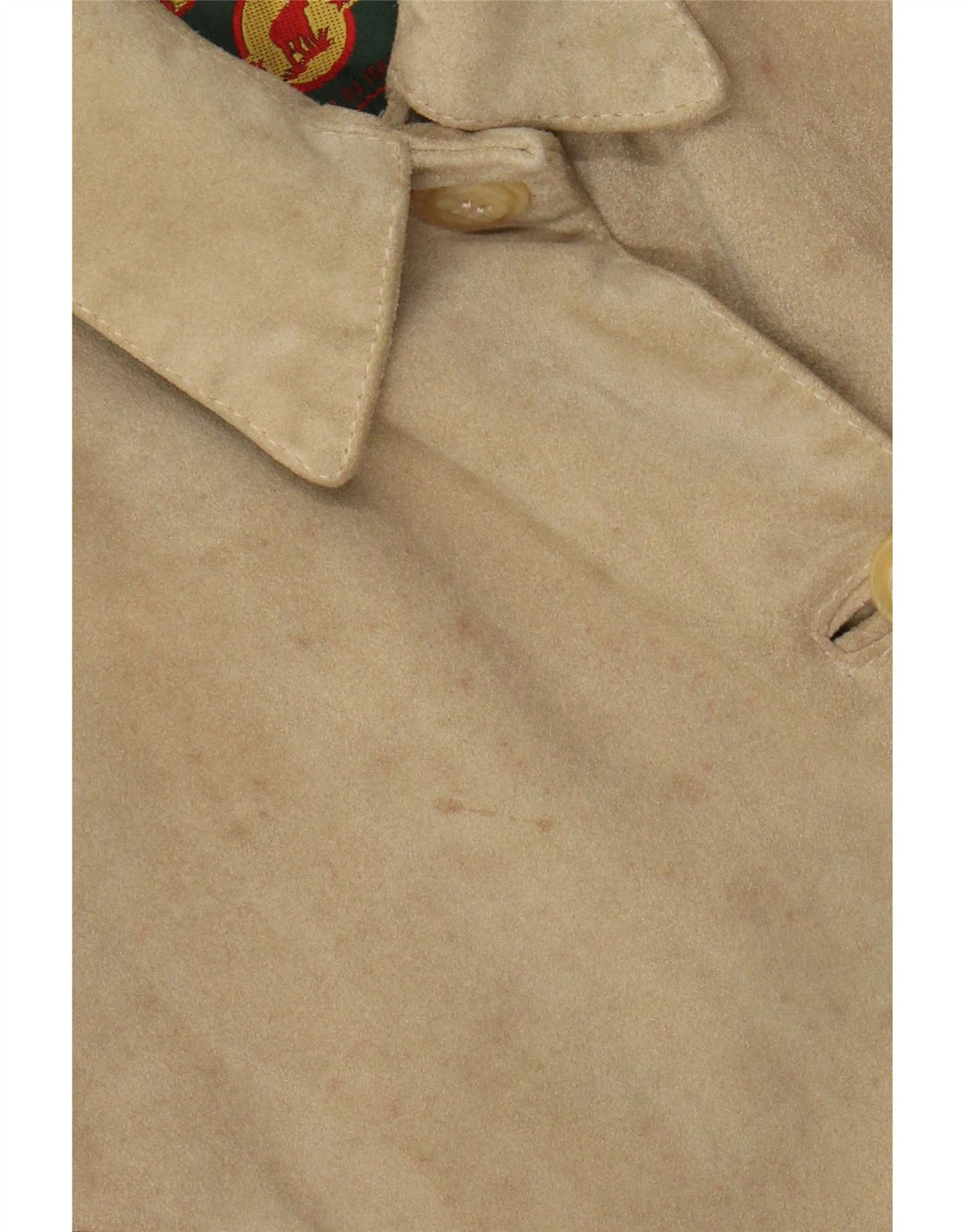 veste en daim femme vintage IT 46 Grand cuir beige