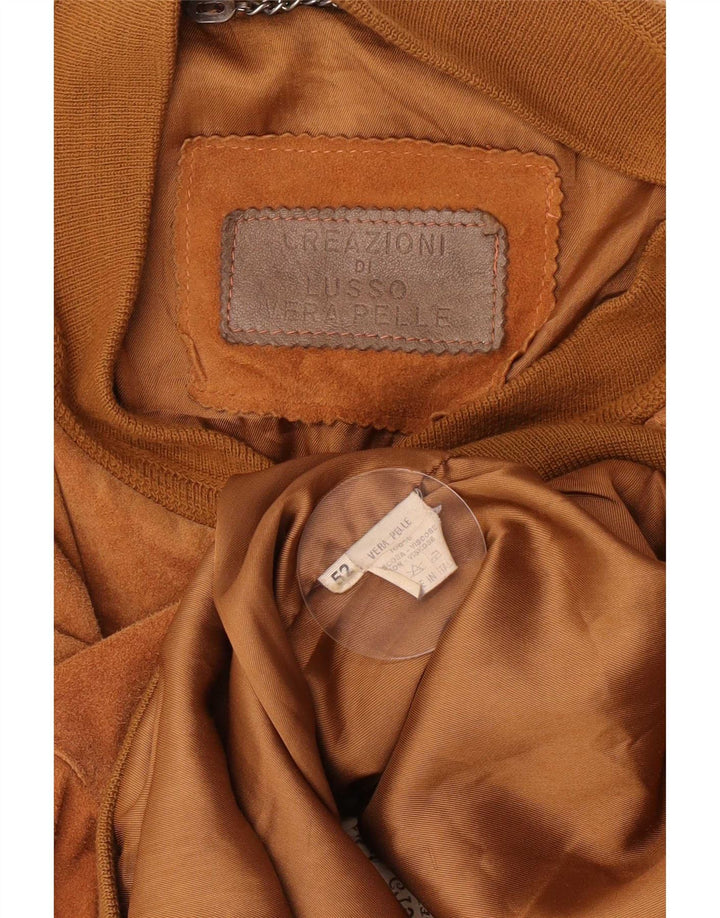 Lusso Veste Bomber En Daim Homme IT 52 XL Cuir Marron
