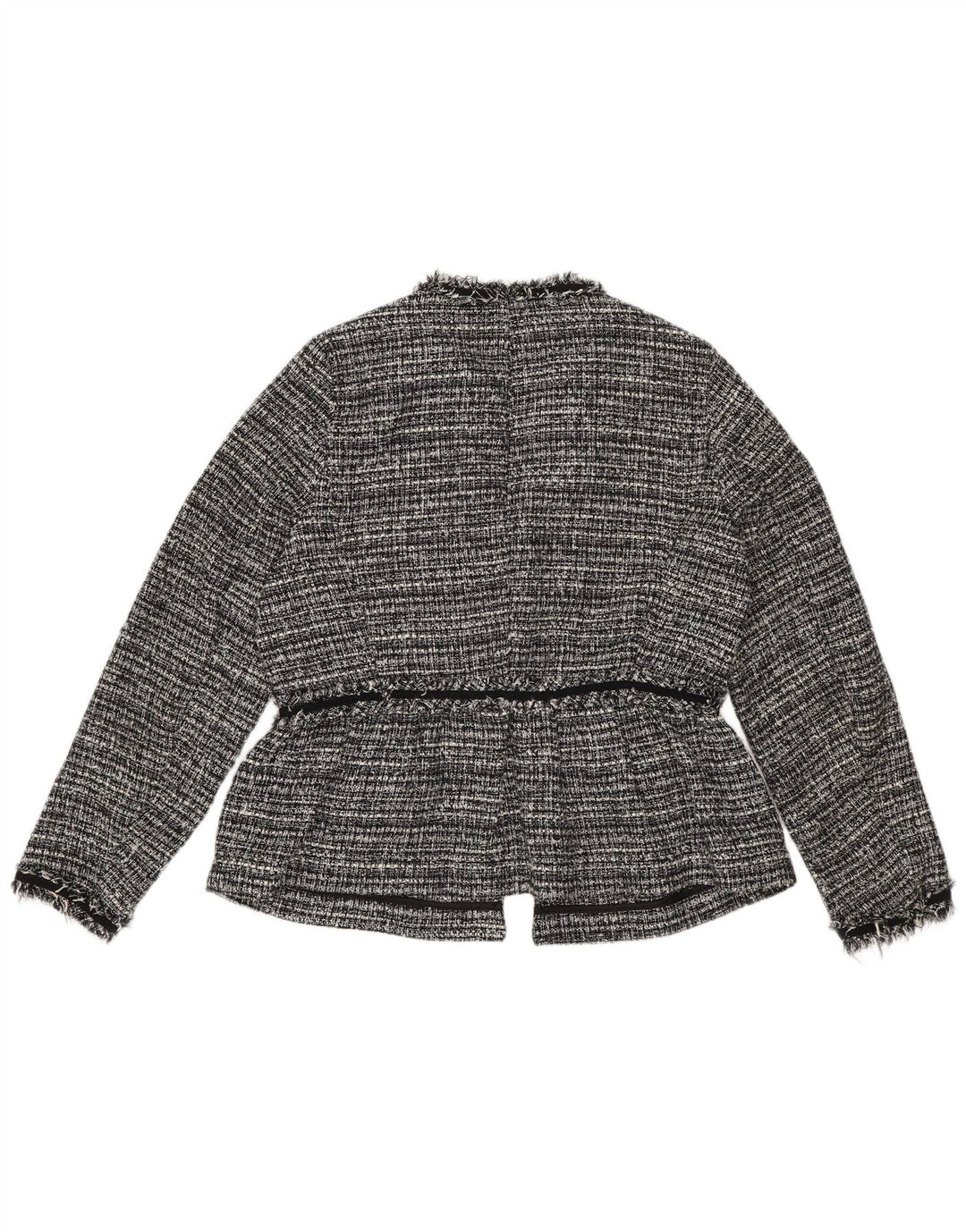 Zara Veste blazer ouverte surdimensionnée pour femme UK 6 XS Polyester rayé noir