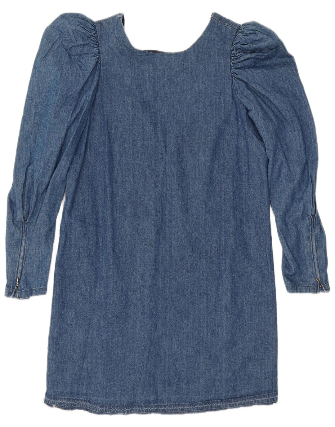 robe en denim à manches longues vintage pour femmes UK 12 Bleu moyen