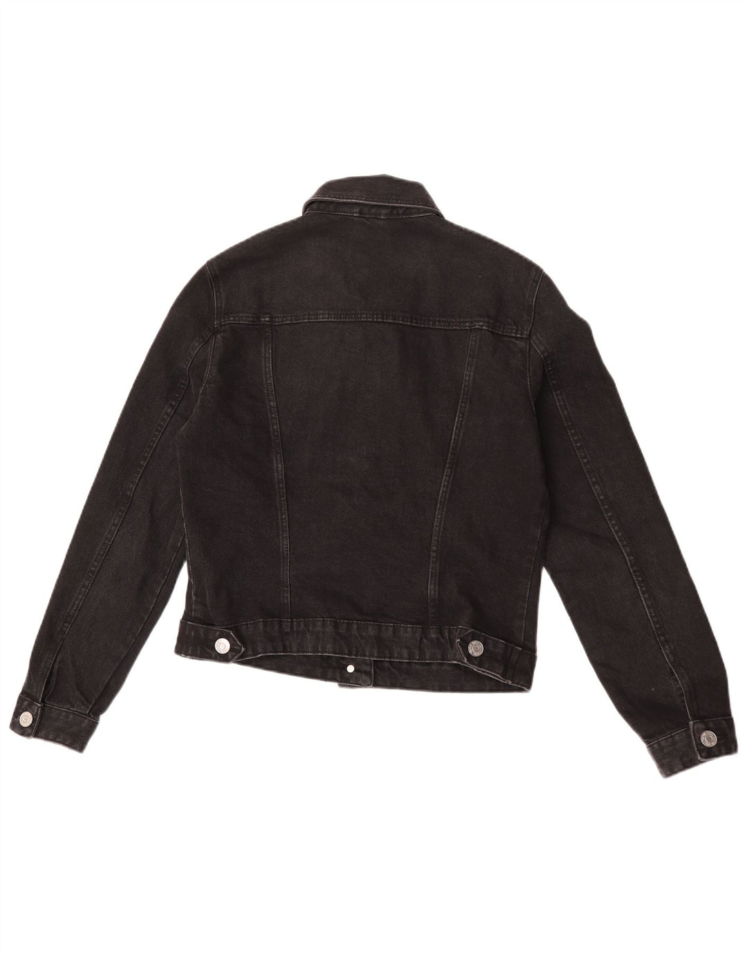 Zara Veste en jean courte pour femme UK 12 Noir moyen