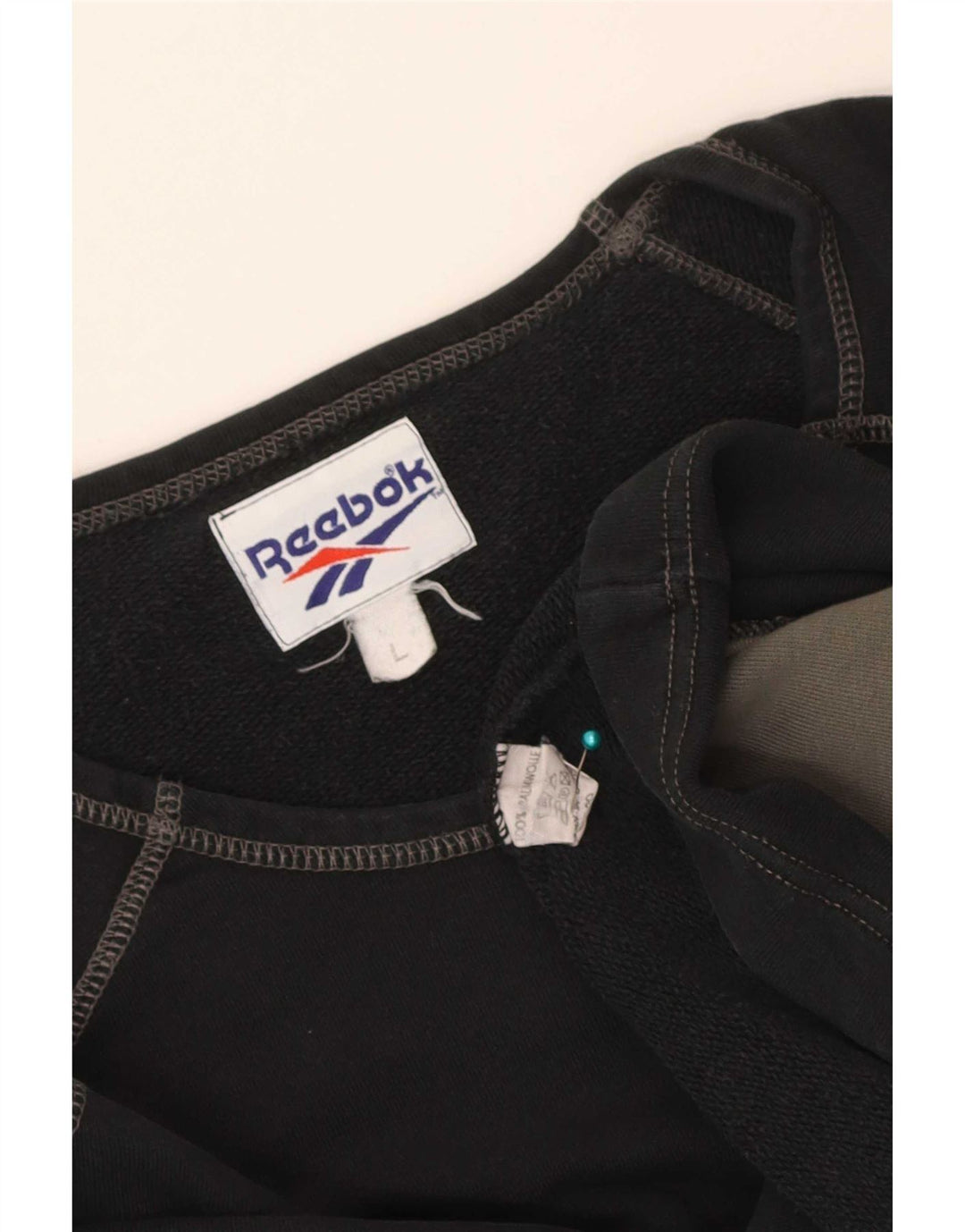 Reebok Sweat-shirt graphique pour homme en coton color block Noir Taille L