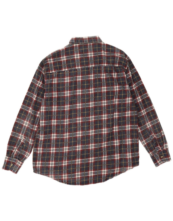 Cotton Club Chemise en flanelle pour homme Taille 41/42 Grand carreaux bleu marine