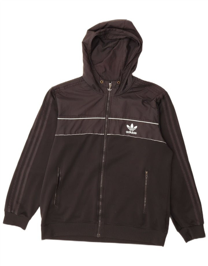Adidas Pull à capuche zippé pour homme Grand polyester noir