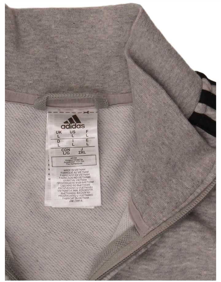 Adidas Femme Survêtement Top Veste Grand Gris Moucheté Coton